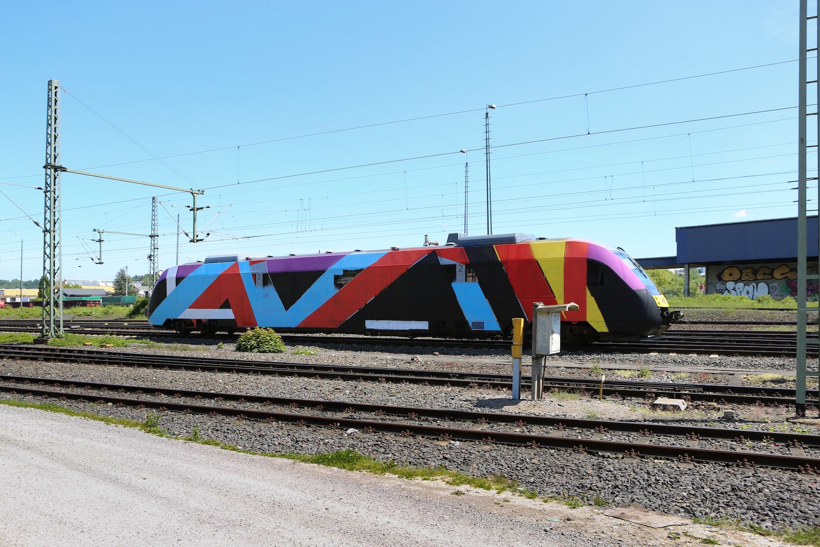 Untitled (Change), Side Specific Work, Spray Paint on Train, 2014
